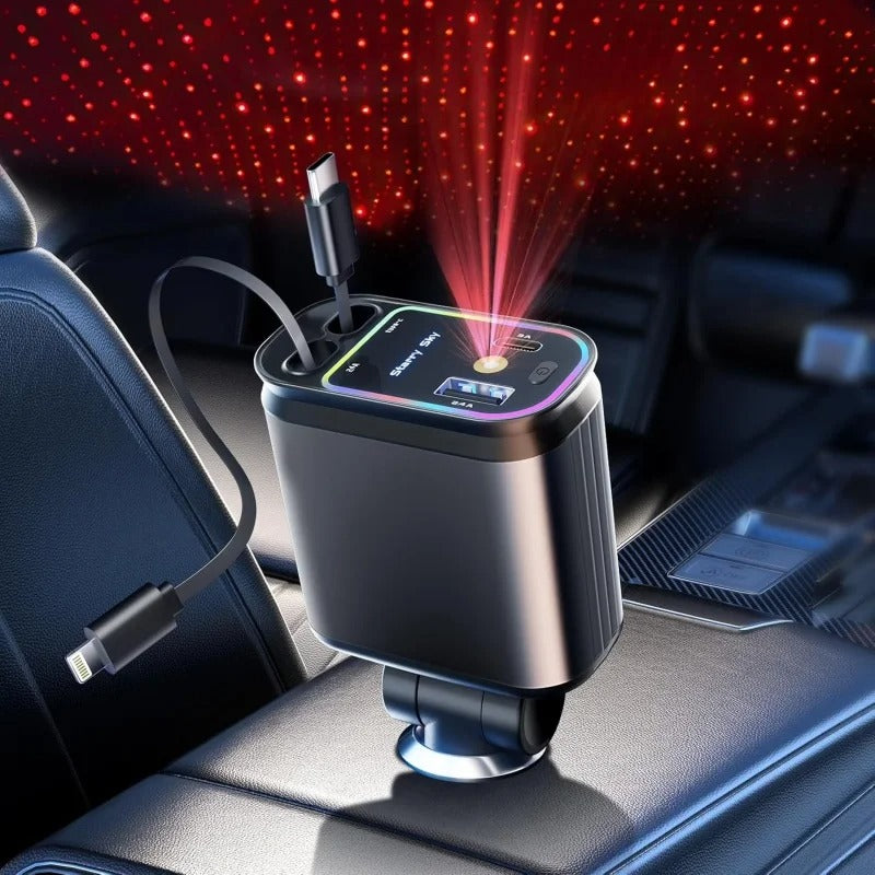 ✅ Chargeur Voiture 4-en-1 – Plus jamais de batterie faible